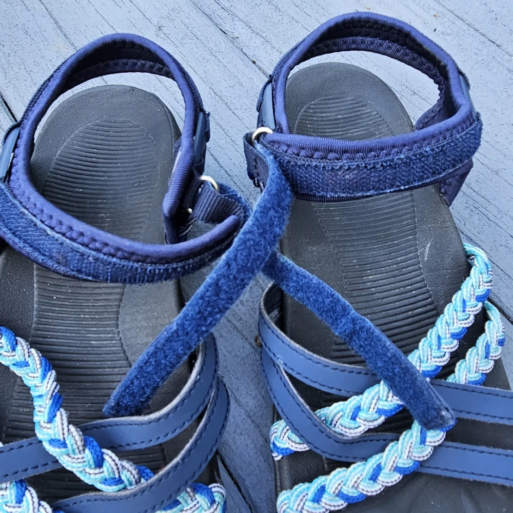 DUINN Hiking Sport Walk Sandal Adjustable Straps Blue Women's Size 8 US - 38 EU